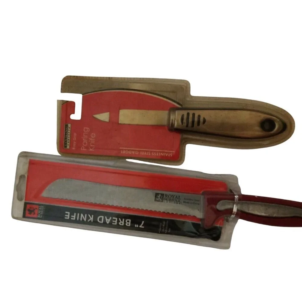 Royal Norfolk Bread Knife & Goodcook Paring Knife‎ Stainless Steel Set